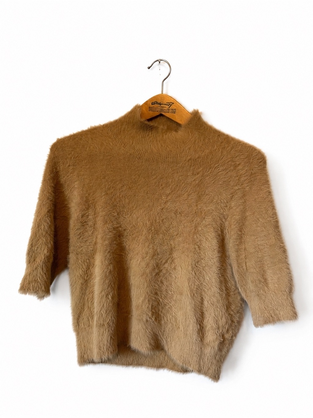 Trina Turk Camel Nylon Short-Sleeve Sweater Women's L